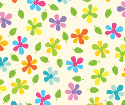 abstrato, folhas, multicolored daisies