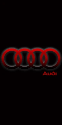 Premium Black Audi Logo with Red Accents