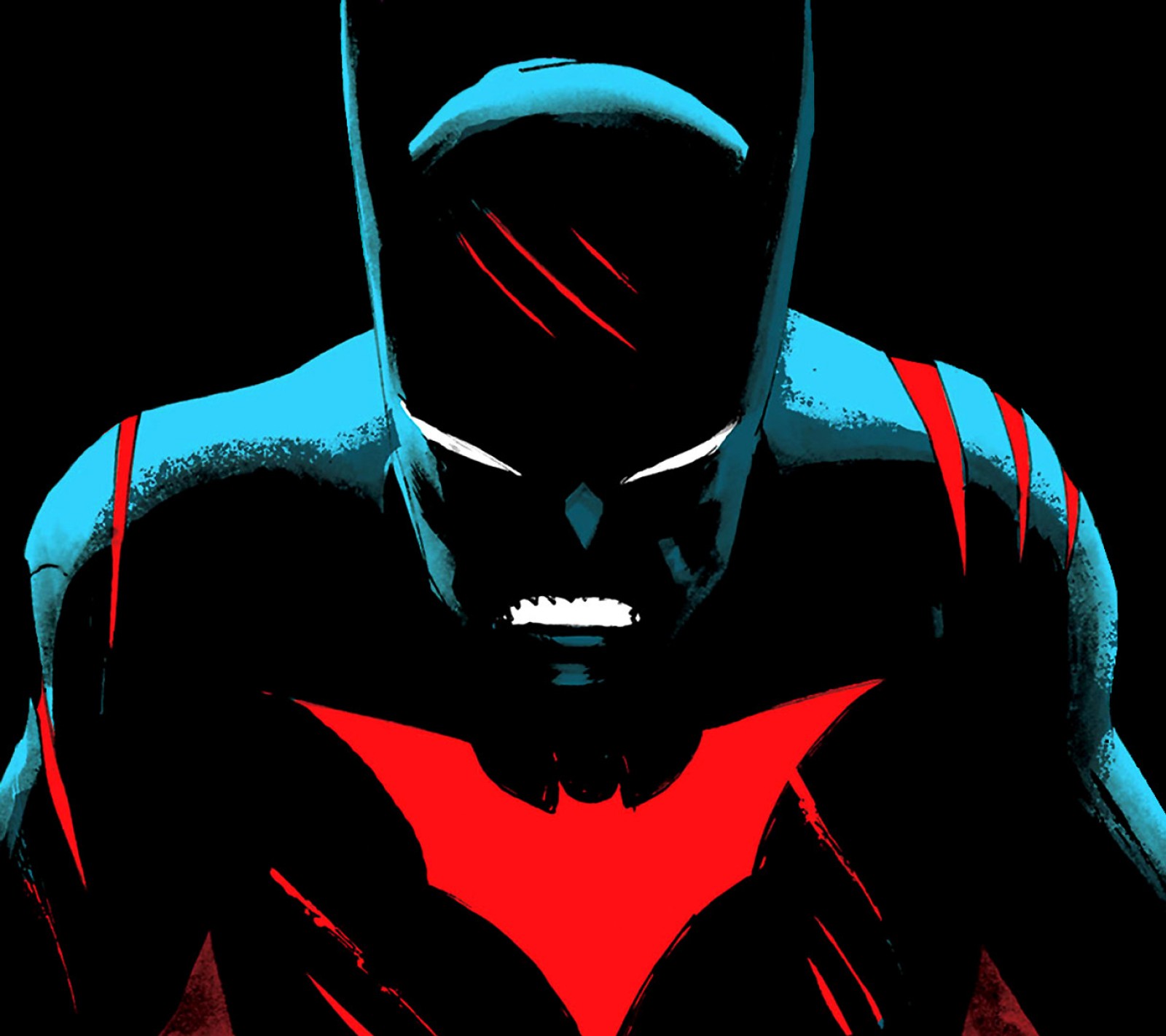 Batman en la oscuridad con una capa roja y una camisa azul (2016, asombroso, liga de la justicia, justice league, amor)