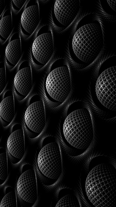 3d, abstract, background, balls, black