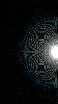 Radiant Light Emanating from a Central Circle with Radiating Lines on a Dark Background