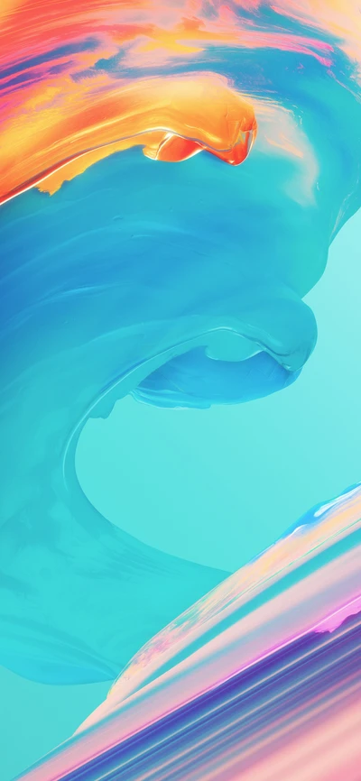 Redemoinho Aqua Dinâmico: Arte Abstrata OnePlus 6T