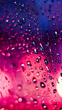 Colorful Dewdrops on Vibrant Background