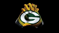 Перчатки для футбола Green Bay Packers на черном фоне