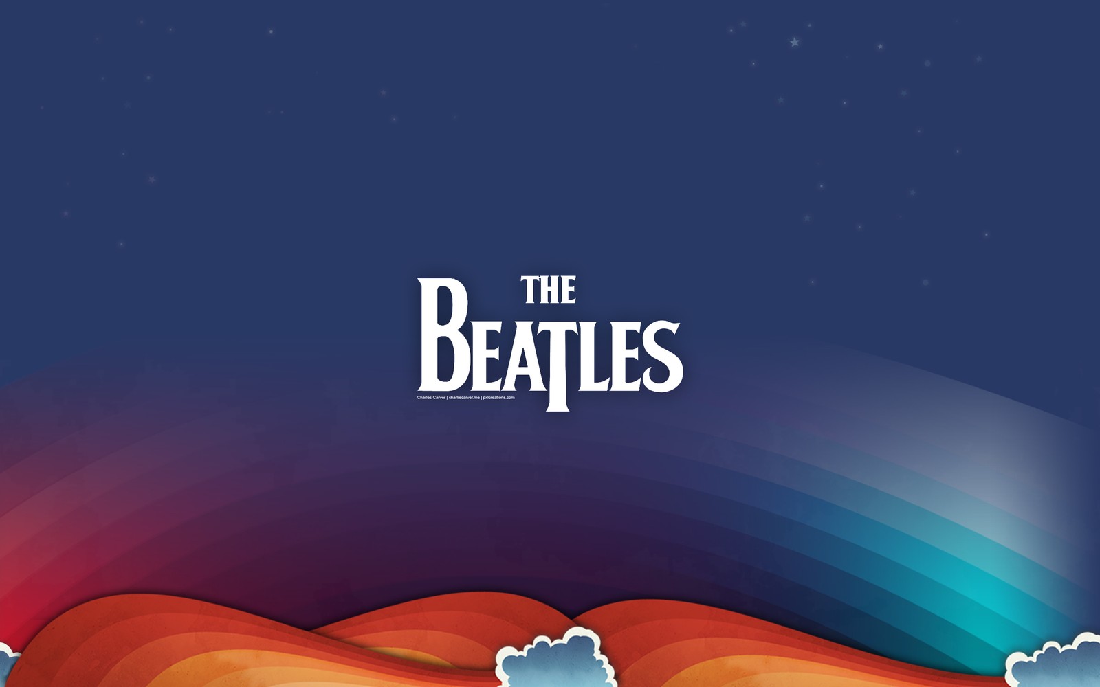 El logo de los beatles sobre un fondo colorido (the beatles, banda de rock, ilustración, música, fondo de pantalla 4k)