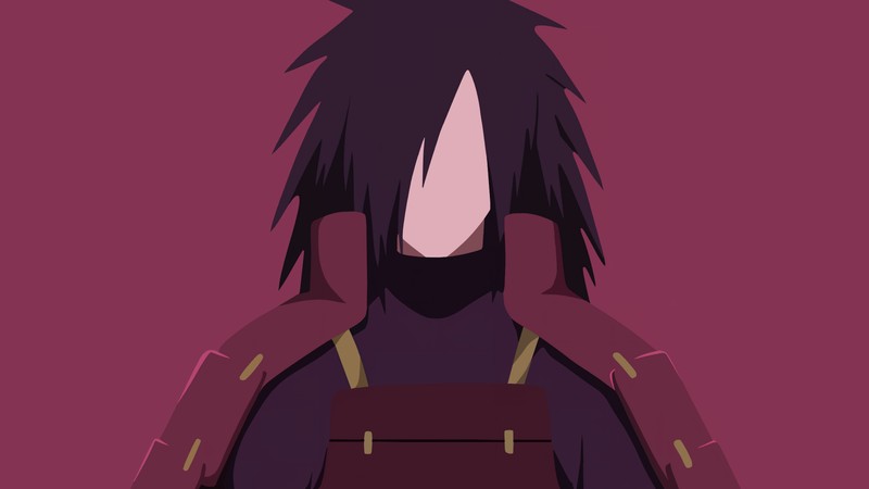 Крупный план человека с рюкзаком (мадара учиха, madara uchiha, безликий, минималистичный, naruto)