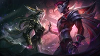 Broken Covenant: Xayah and Rakan in League of Legends Splash Art