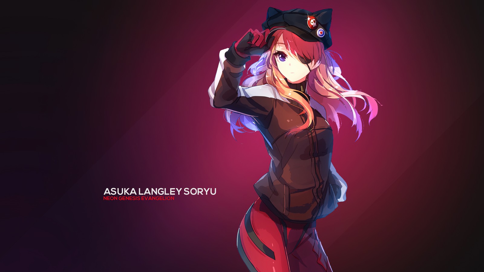 Download asuka langley soryu, red background, neon genesis evangelion, anime, 4k wallpaper for free