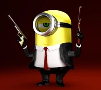 Minion Tueur à gages : Un personnage de dessin animé avec style et attitude