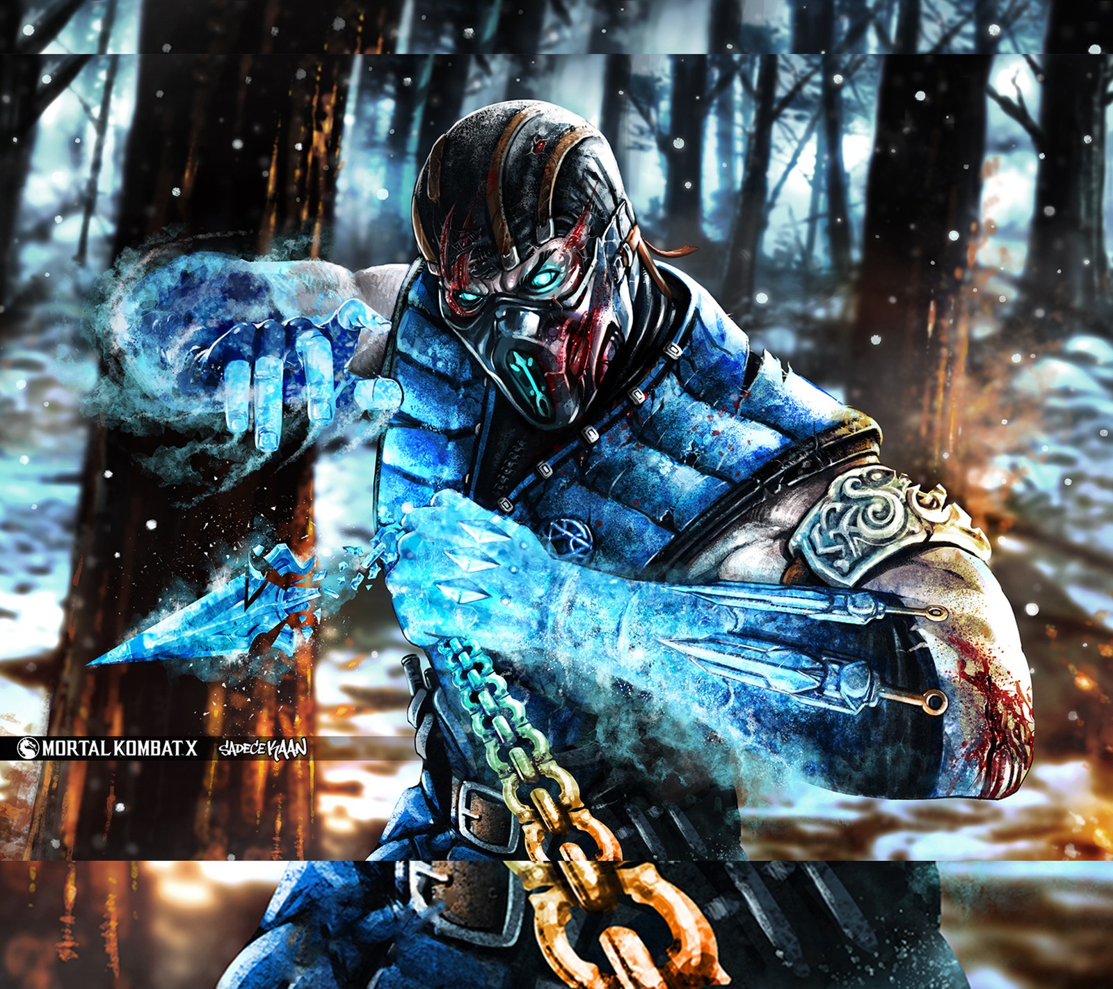 Скачать обои mortal kombat, sub zero, ветер