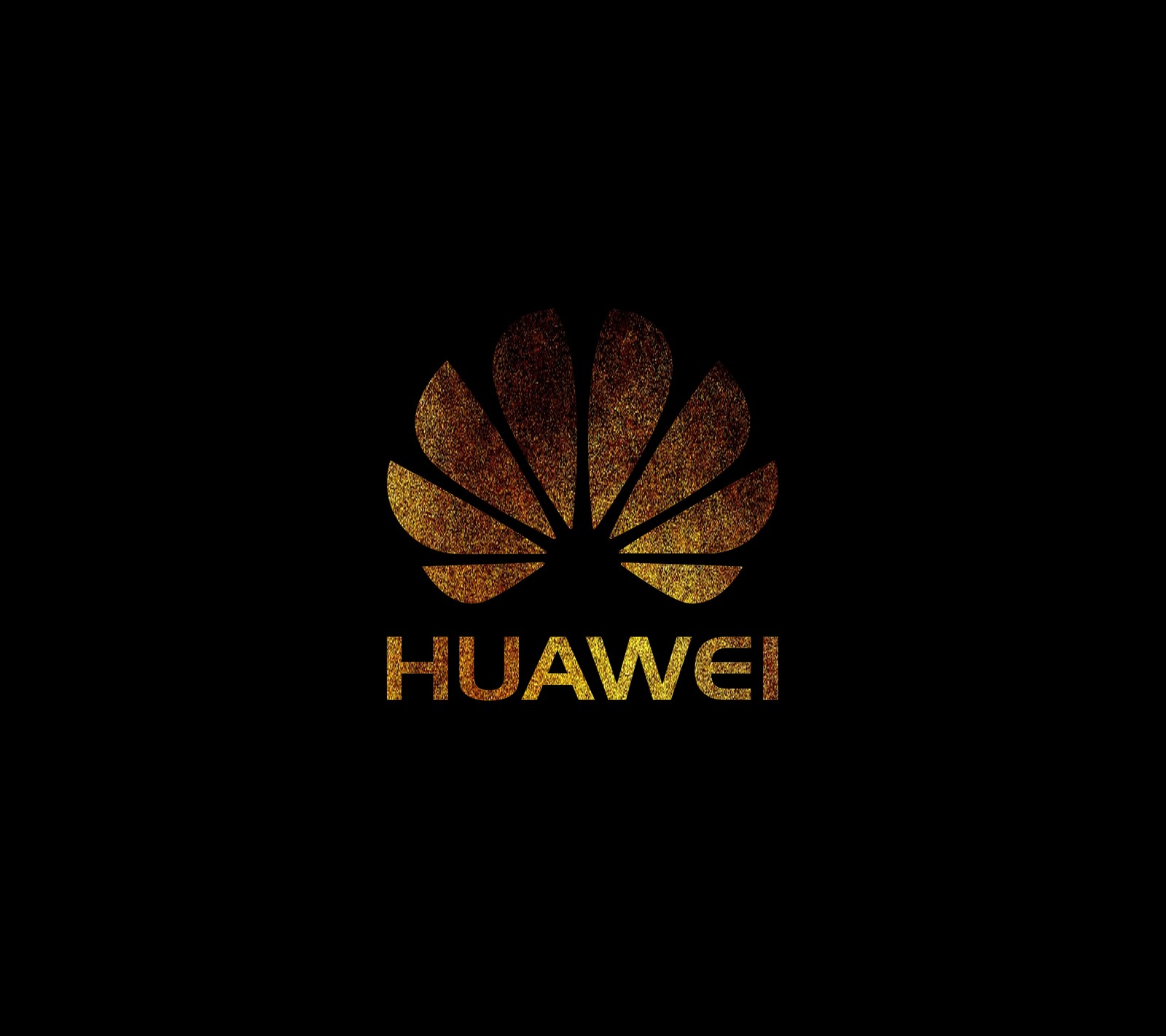 A close up of a logo on a black background (black, cool, dr, gold, huawei)