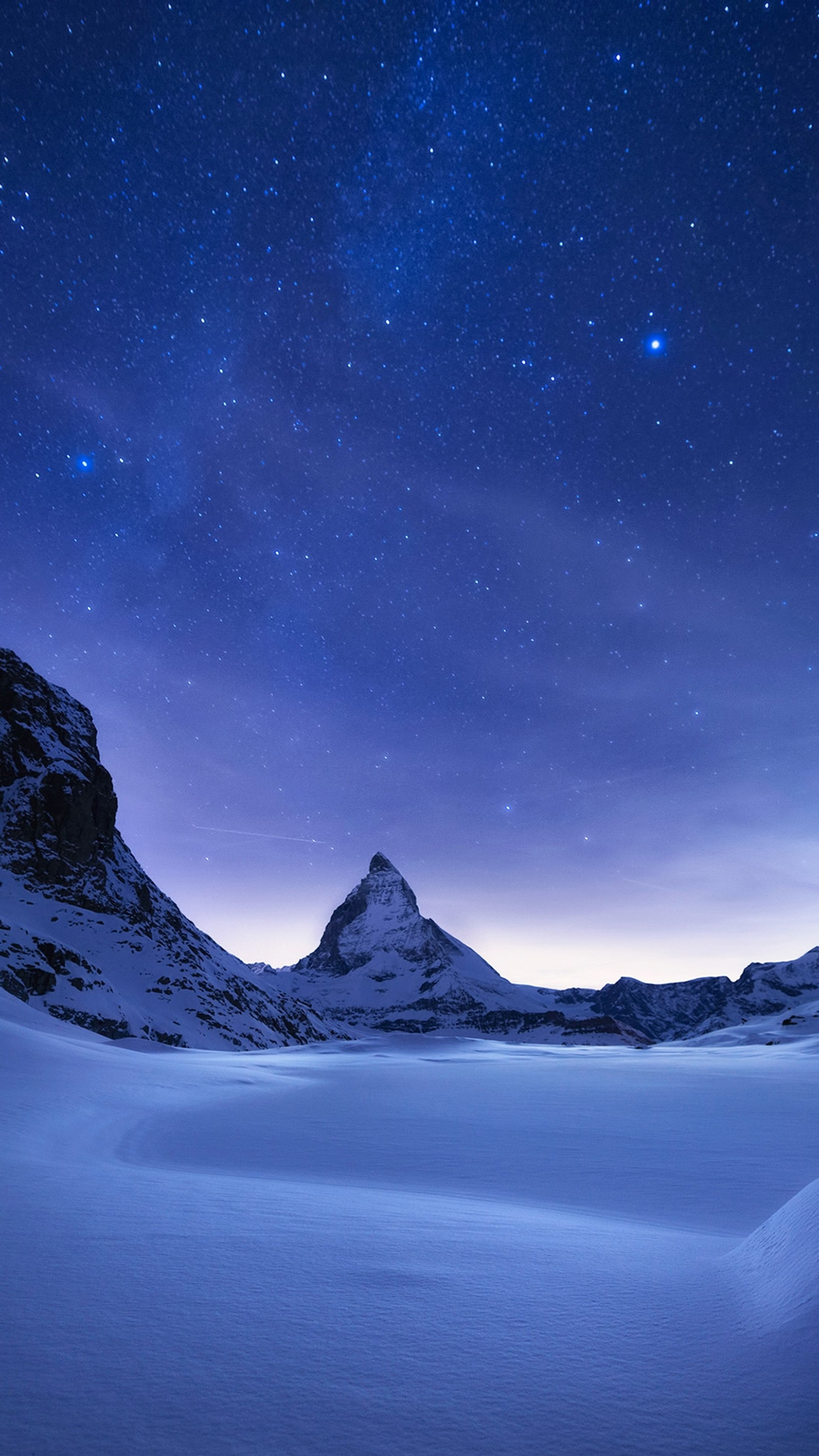 ice, mountain, night, sky, snow Download Wallpaper