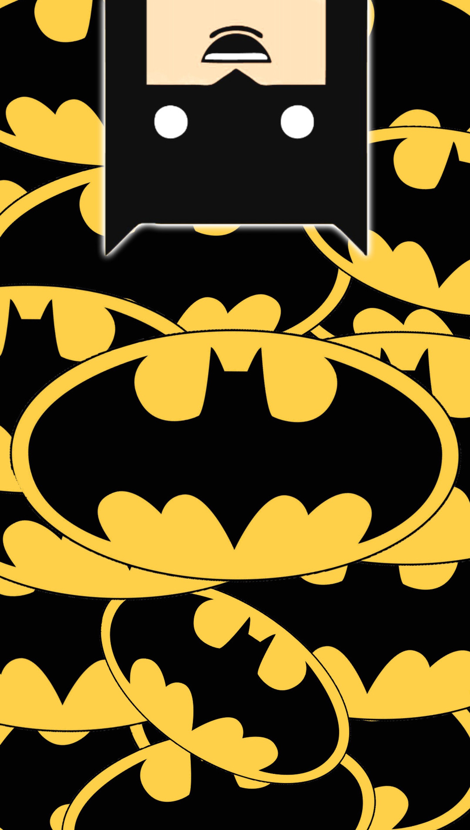 Batman logo on a black and yellow background with hearts (gjs, ngf)