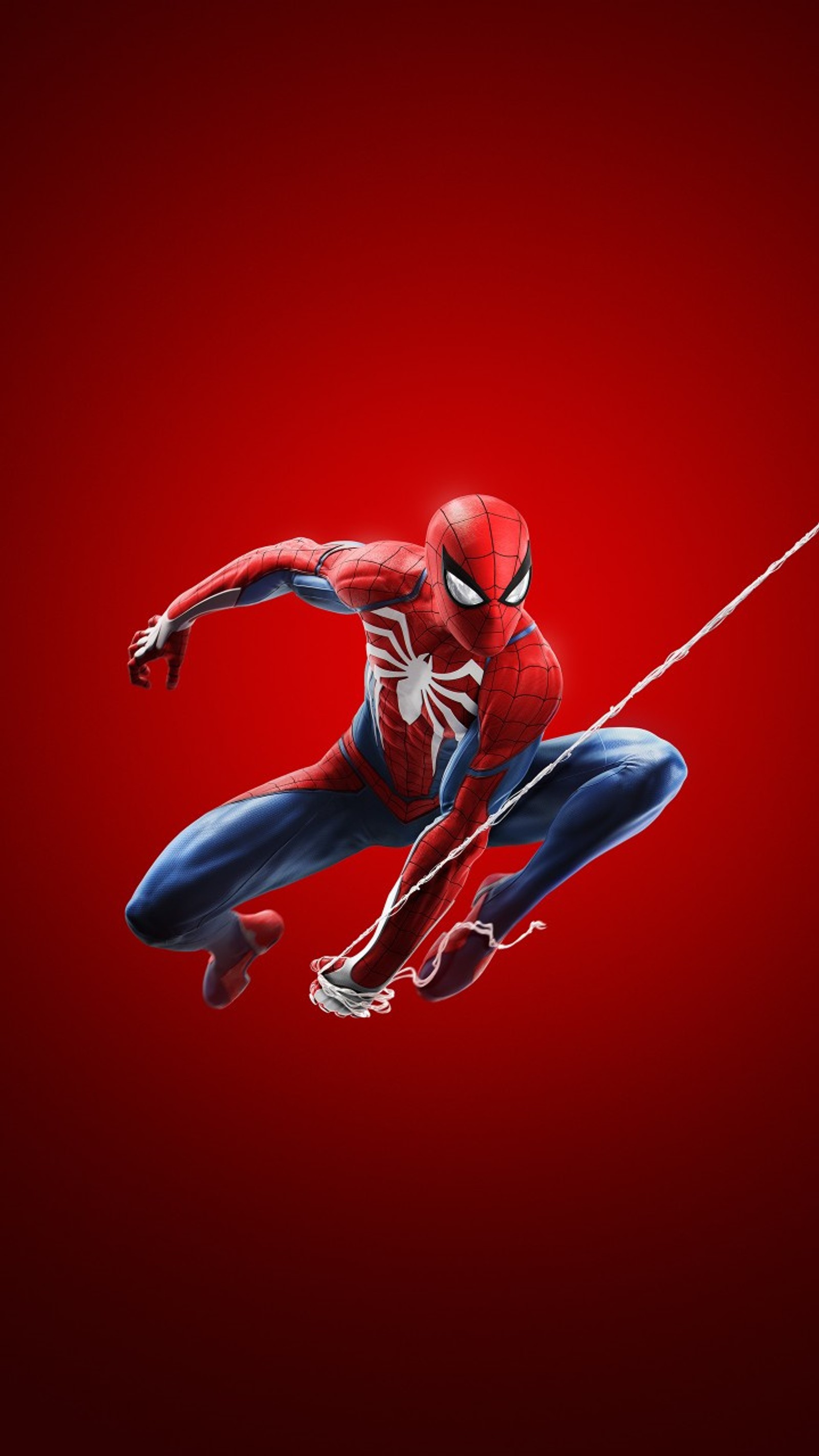 Spider-man in einem roten anzug fliegt durch die luft (spiderman, ps4, spider man ps4, spiderman ps4, tom holland)