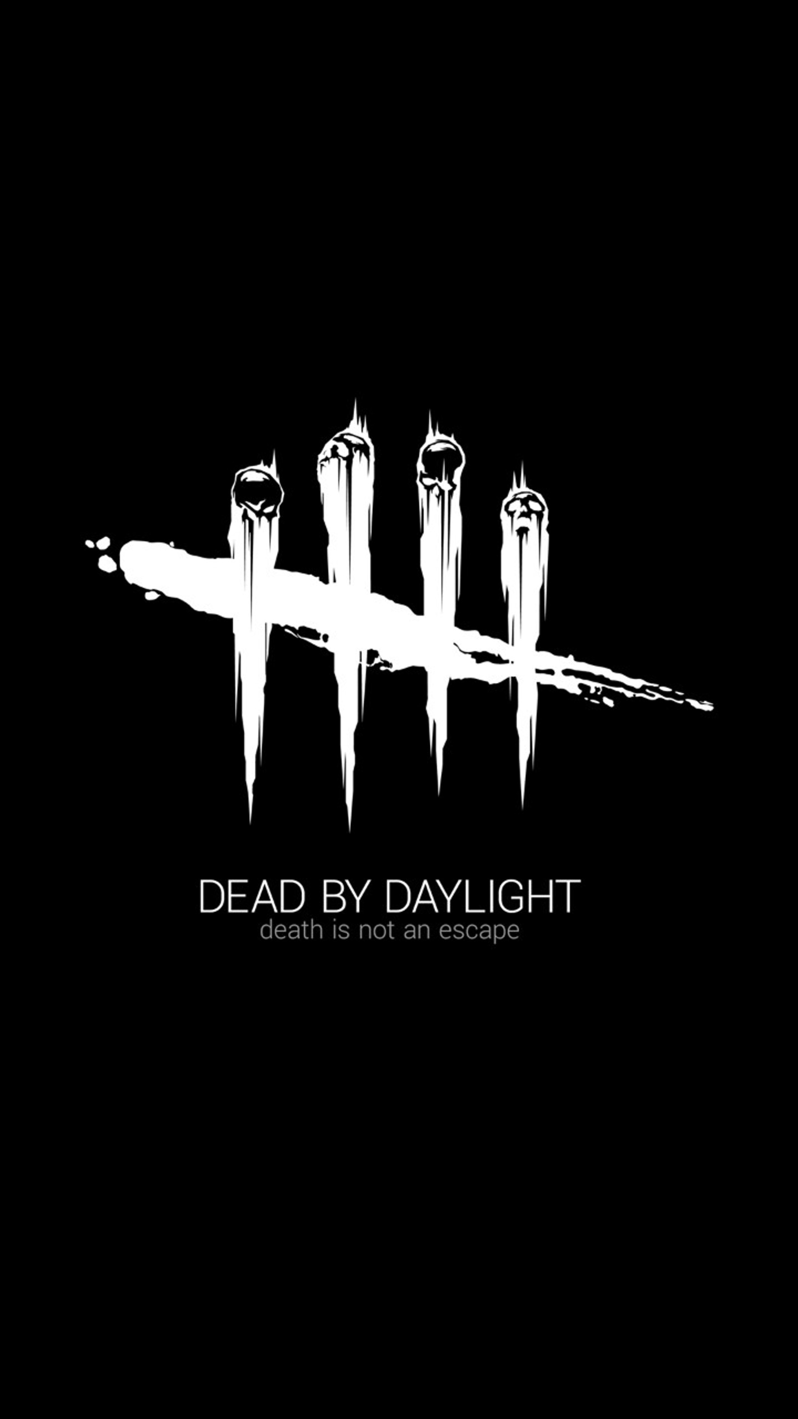 Dead by daylight-logo auf schwarzem hintergrund (von, dunkel, tageslicht, tot, spiel)