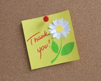 Thank You Note with Flower Illustration