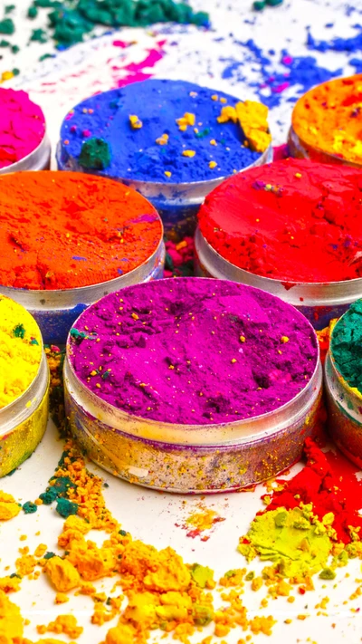 cuencos de colores, festival, holi, india, logotipo