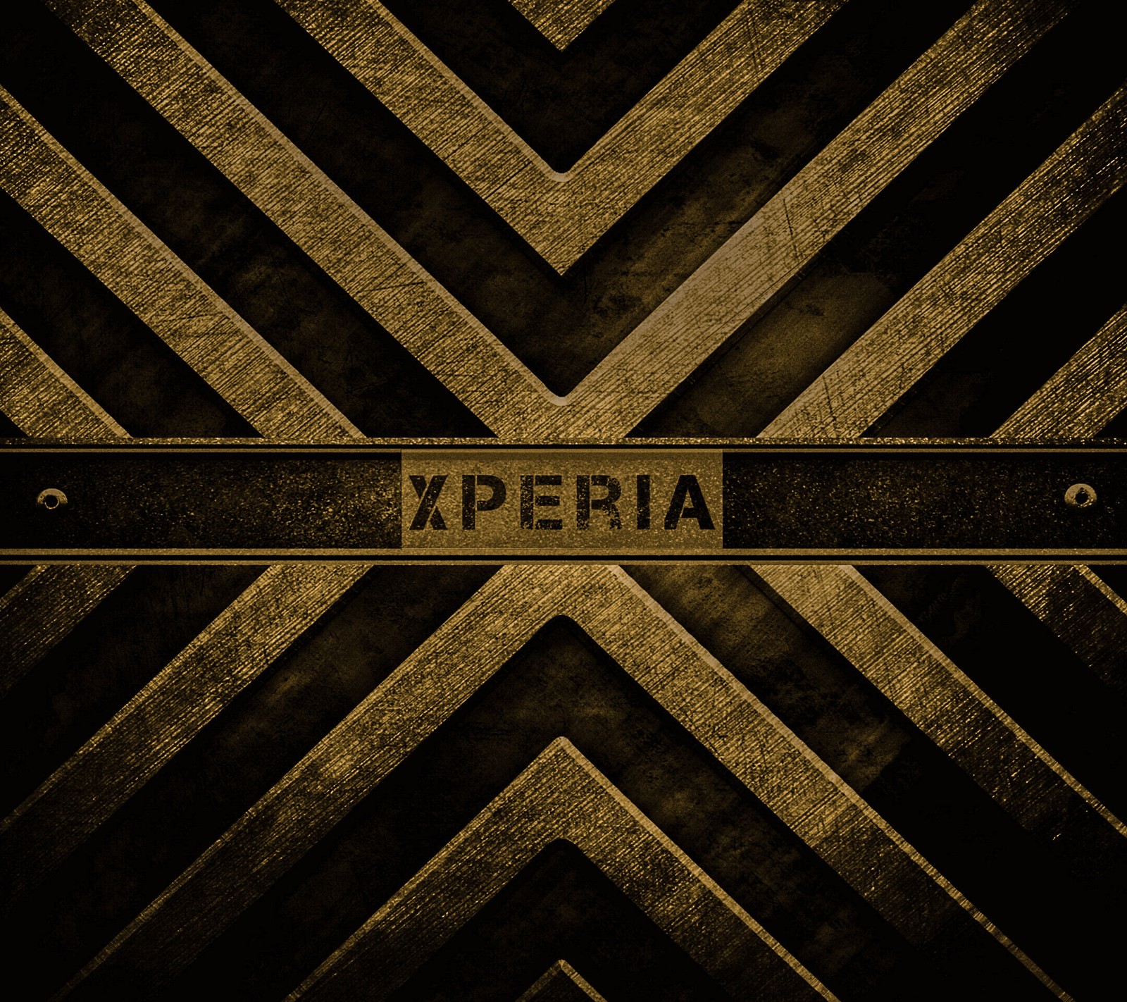 A close up of a black and gold background with a sign (logo, sony, the best, xperia)