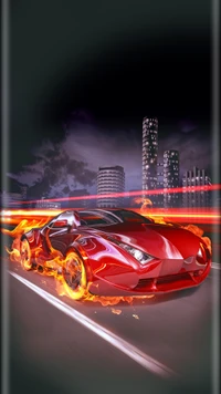 voiture, design, flamme