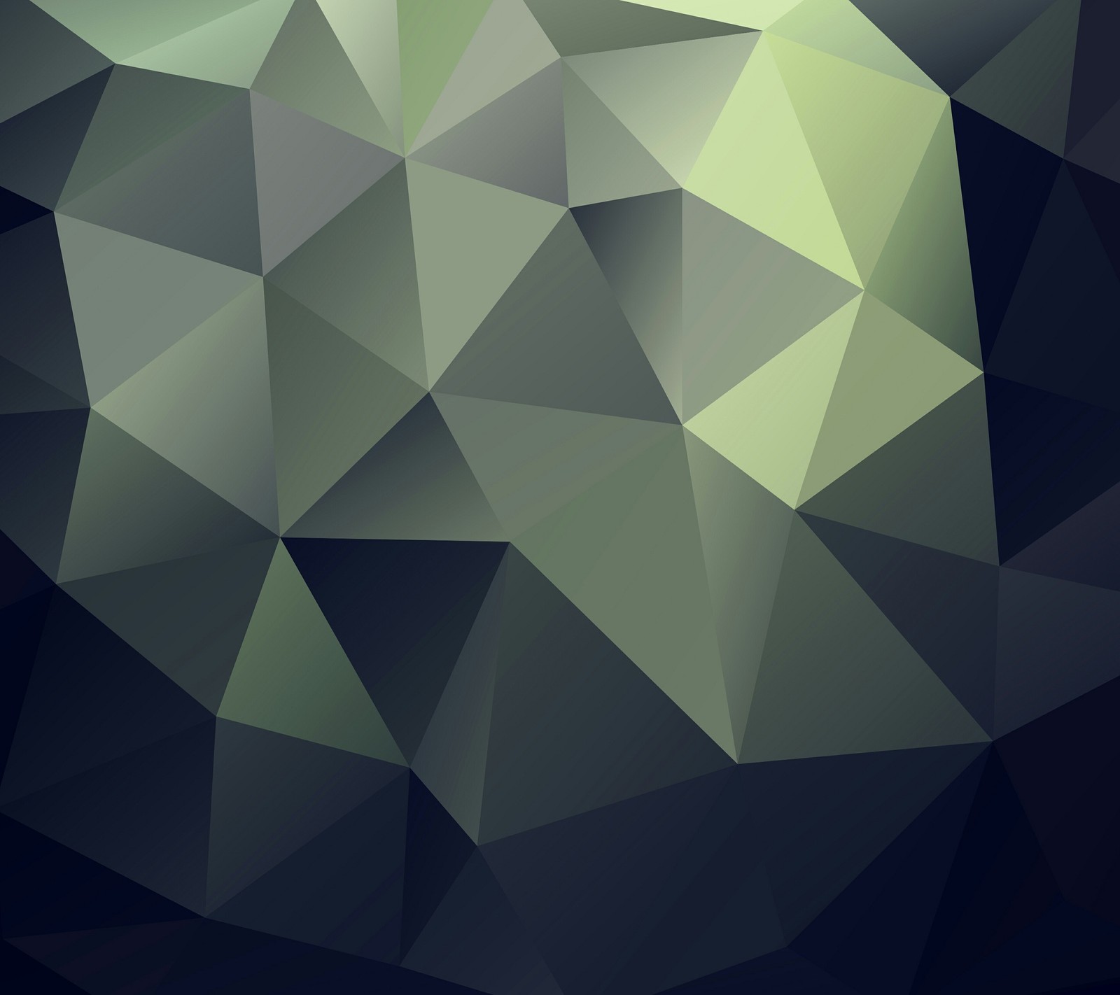 A close up of a green and black abstract background with triangles (polygon, triangle)