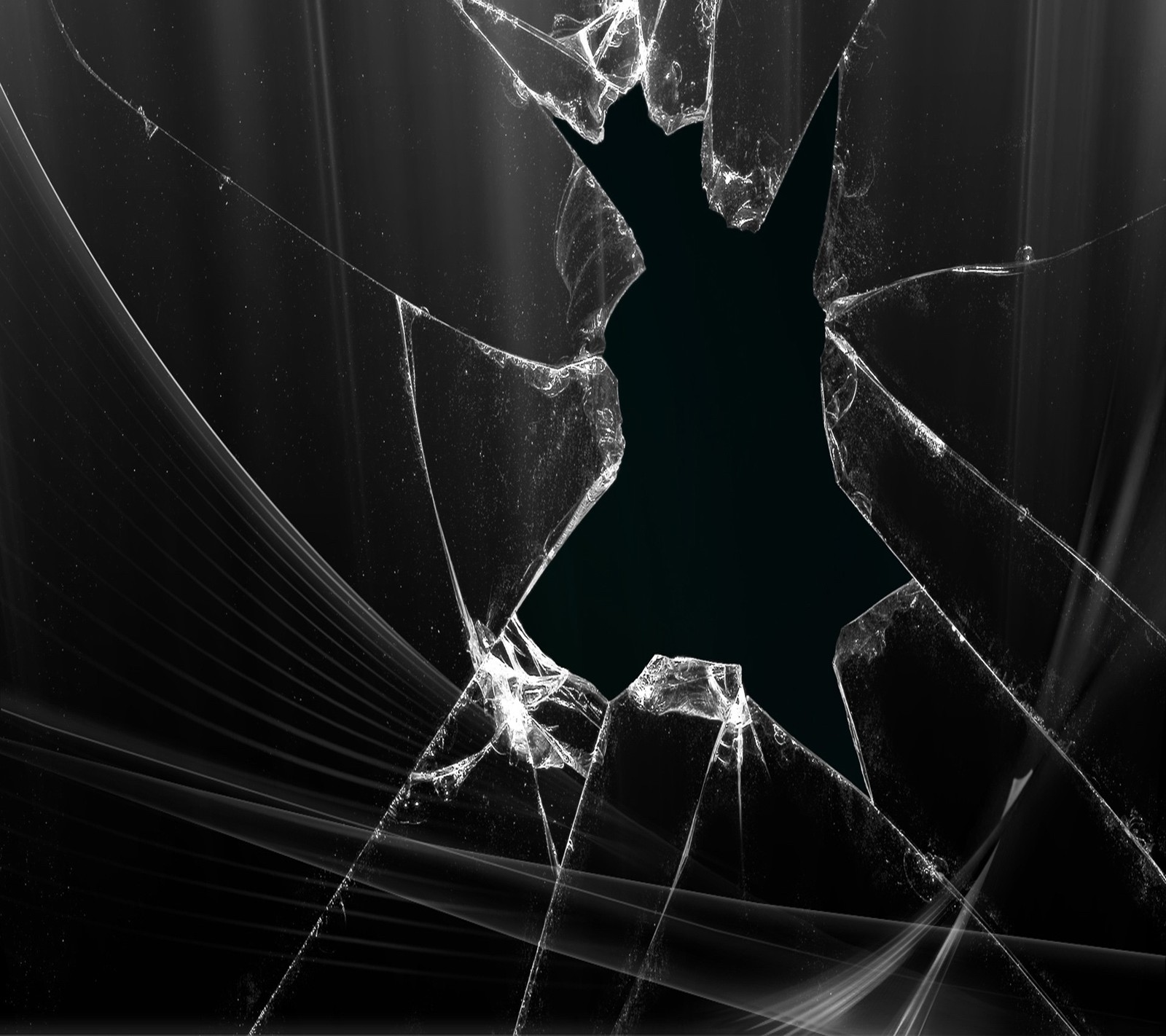 Arafed image of a person standing in front of a broken glass (broken, screen, wallpaper)