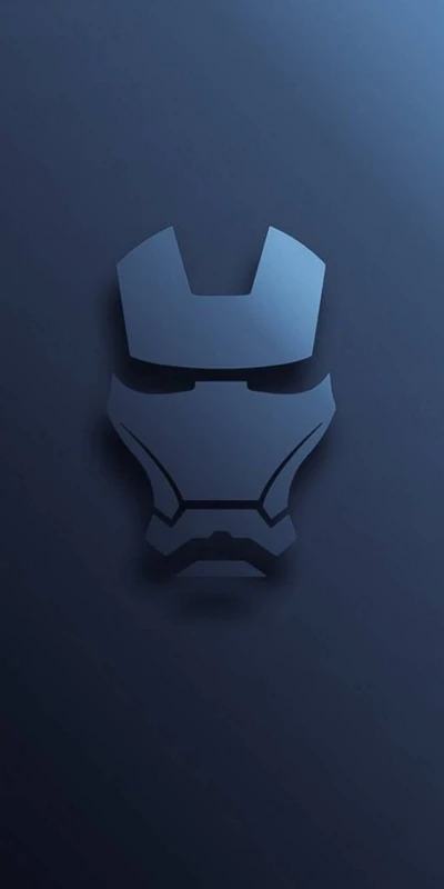 Stylized Iron Man Mask Silhouette on Dark Background