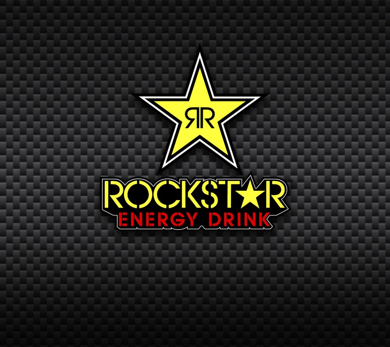 Логотип напитка rockstar на черном фоне (энергия, логотип, скала, звезда)