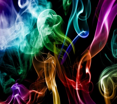 abstracto, colores, humo