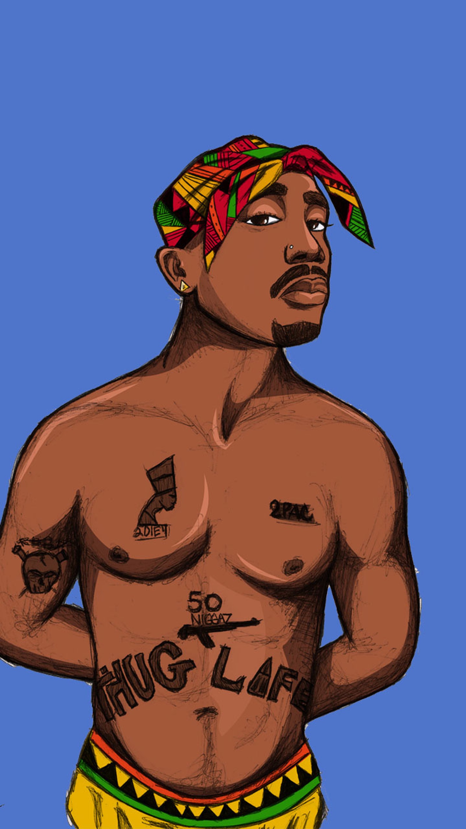 Скачать обои 2pac, удивительный, америка, цвет, гангста