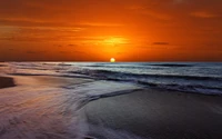 Tranquil Sunset Over Calm Ocean Waves