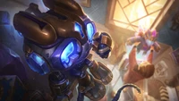 Amumu in Hextech Armor: A League of Legends Splash Art Adventure