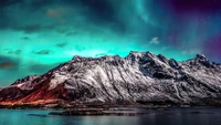 aurora borealis, northern lights, mountain, night, sky wallpaper