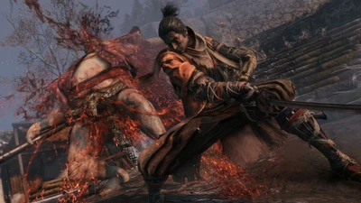 Интенсивная битва из Sekiro: Shadows Die Twice