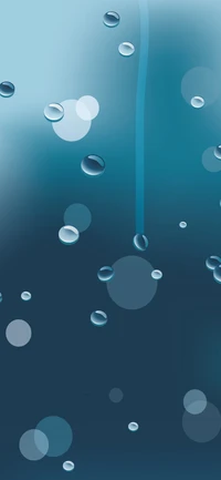 Electric Blue Water Drops on an Azure Background