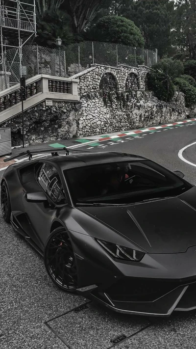 Lamborghini Huracán preto: Um impressionante hypercar esportivo na pista