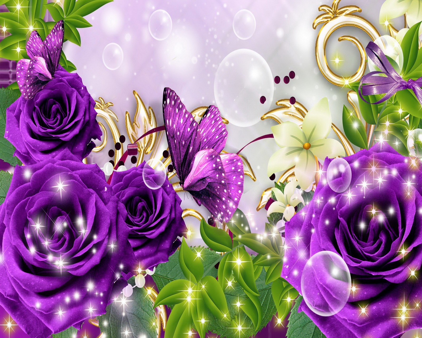 flowers, purple wallpaper