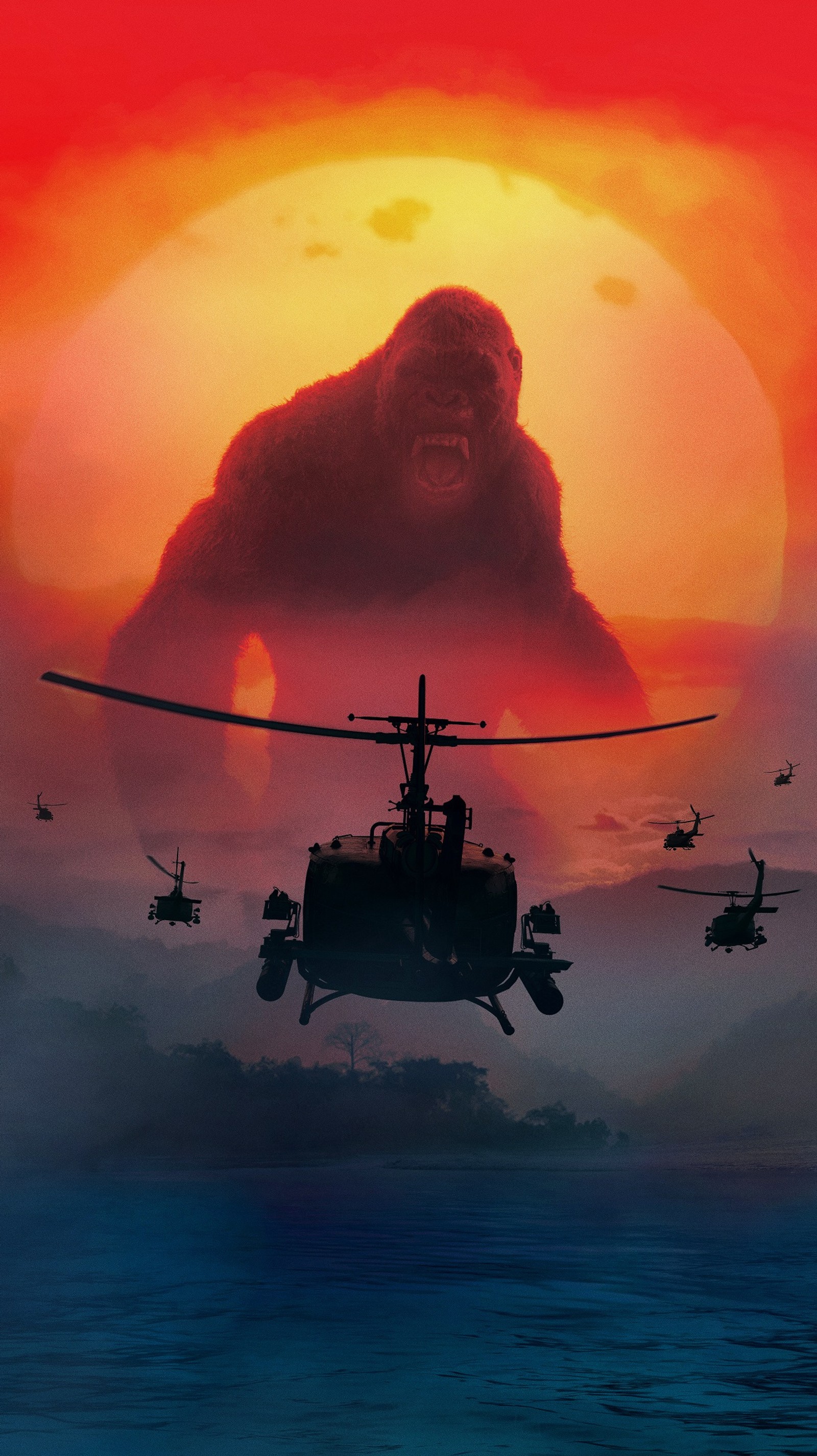 Скачать обои вертолеты, кинг конг, конг, остров черепа, kong skull island