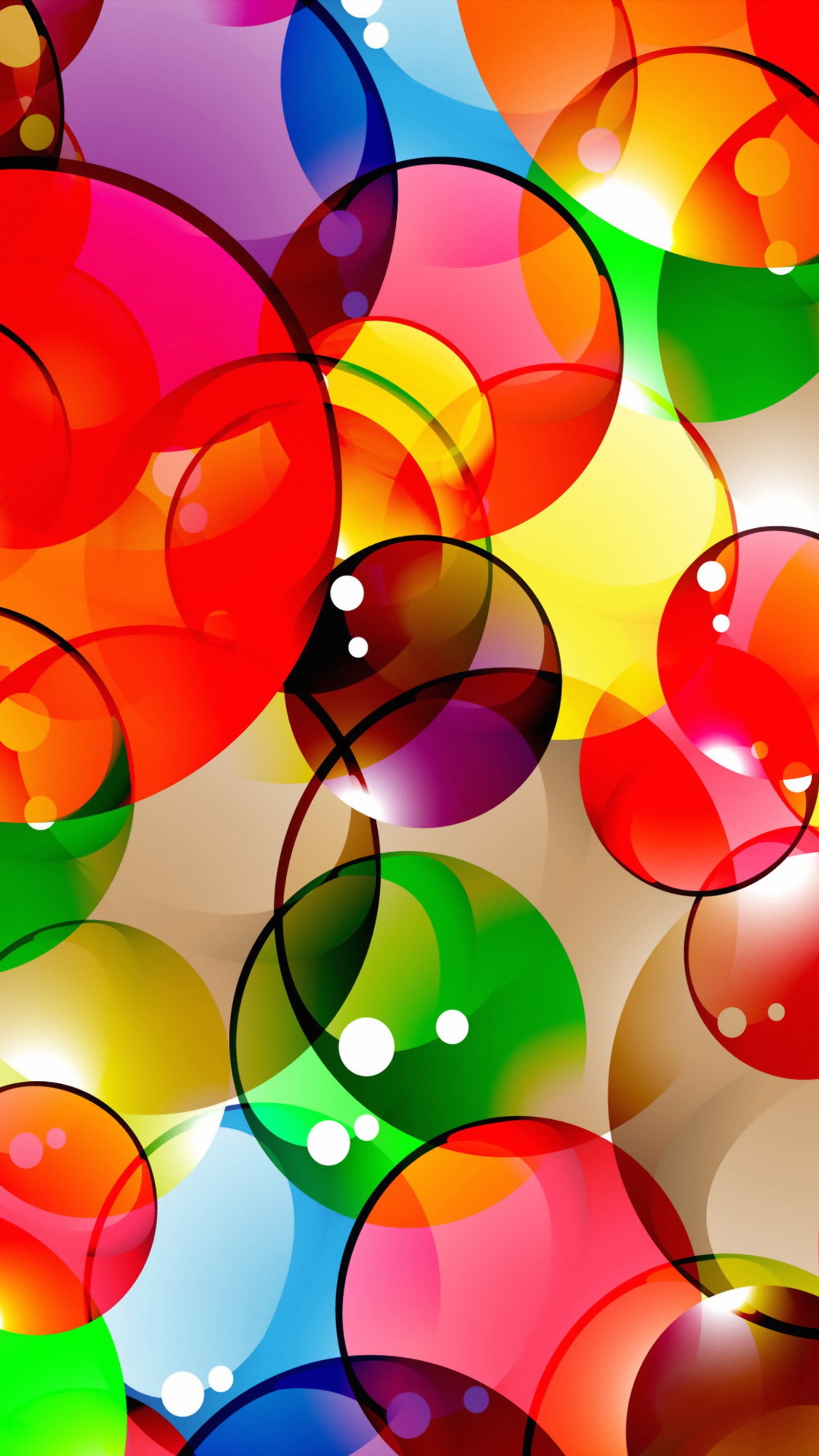 A close up of a bunch of bubbles with a lot of colors (abstract, background, bubbles, colors)