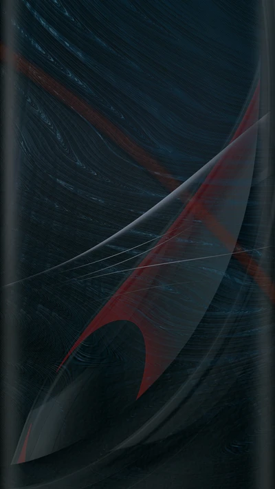 Abstract Blue and Grey Composition with Red Accents