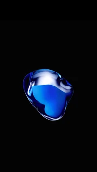 Abstract Blue Apple Icon on Dark Background