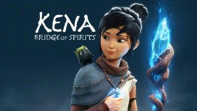 Kena: A Spirit Guide with Her Magical Staff and Companion