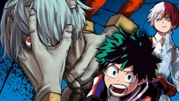 Climactic Showdown: Izuku Midoriya Faces Tomura Shigaraki with Shoto Todoroki in Support