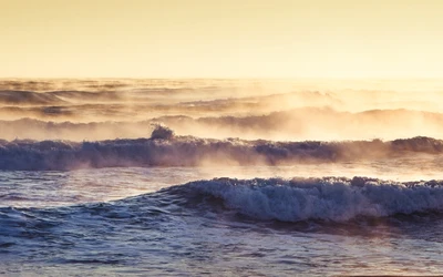 onda, onda de vento, mar, oceano, horizonte