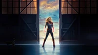 Captain Marvel: Carol Danvers Stands Strong at the Hangar Doors