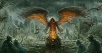 angel, mythology, demon, supernatural creature, art