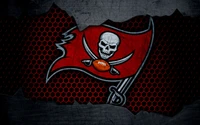 Bandera de los Tampa Bay Buccaneers con emblema de calavera y huesos cruzados