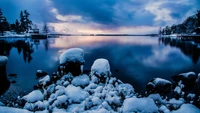 stockholm, nature, snow, water, winter wallpaper