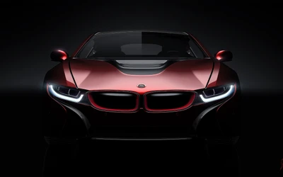 Sleek Red BMW i8: A Vision of Automotive Luxury and Innovation