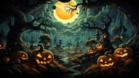 halloween, holiday, night, jack o lantern, pumpkin wallpaper