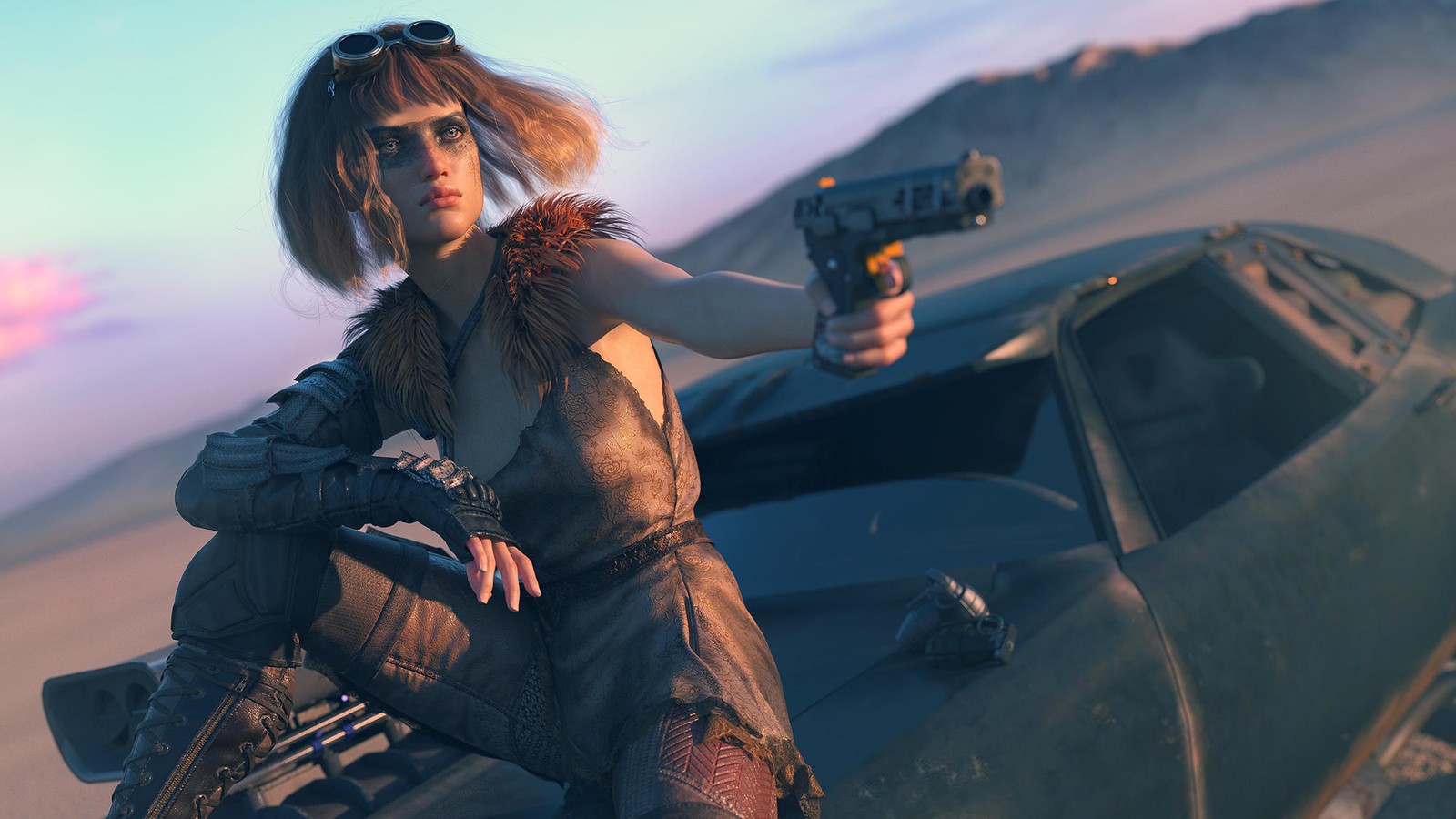 mad max fury road, car, hood, long hair, sky wallpaper